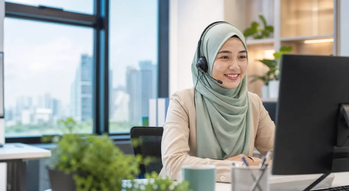 Customer-service representative assisting with a loan enquiry